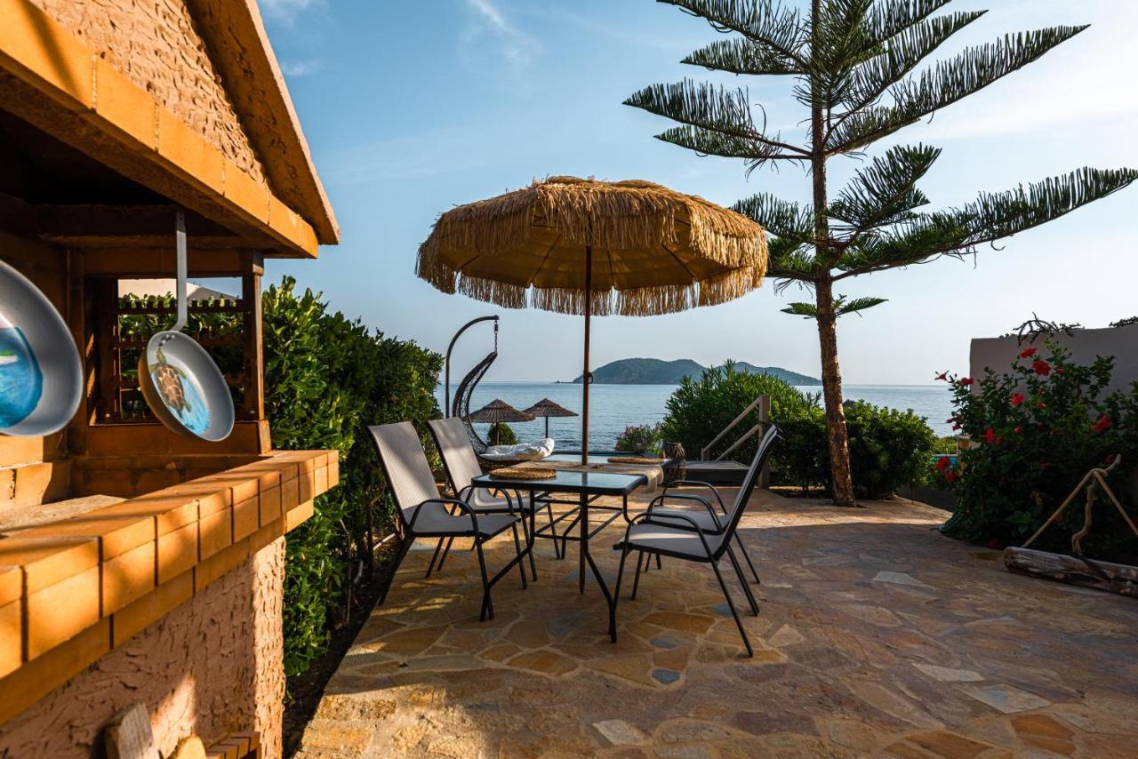 Beachfront Andriana Villa With Mini Pool And Spa Vasilikí Exteriör bild